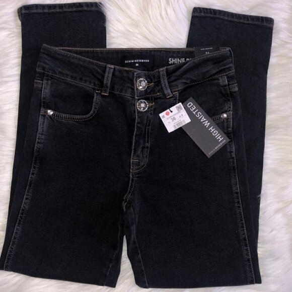 Reserved Denim Black High Waisted Jeans EU 36 - Picture 1 of 7